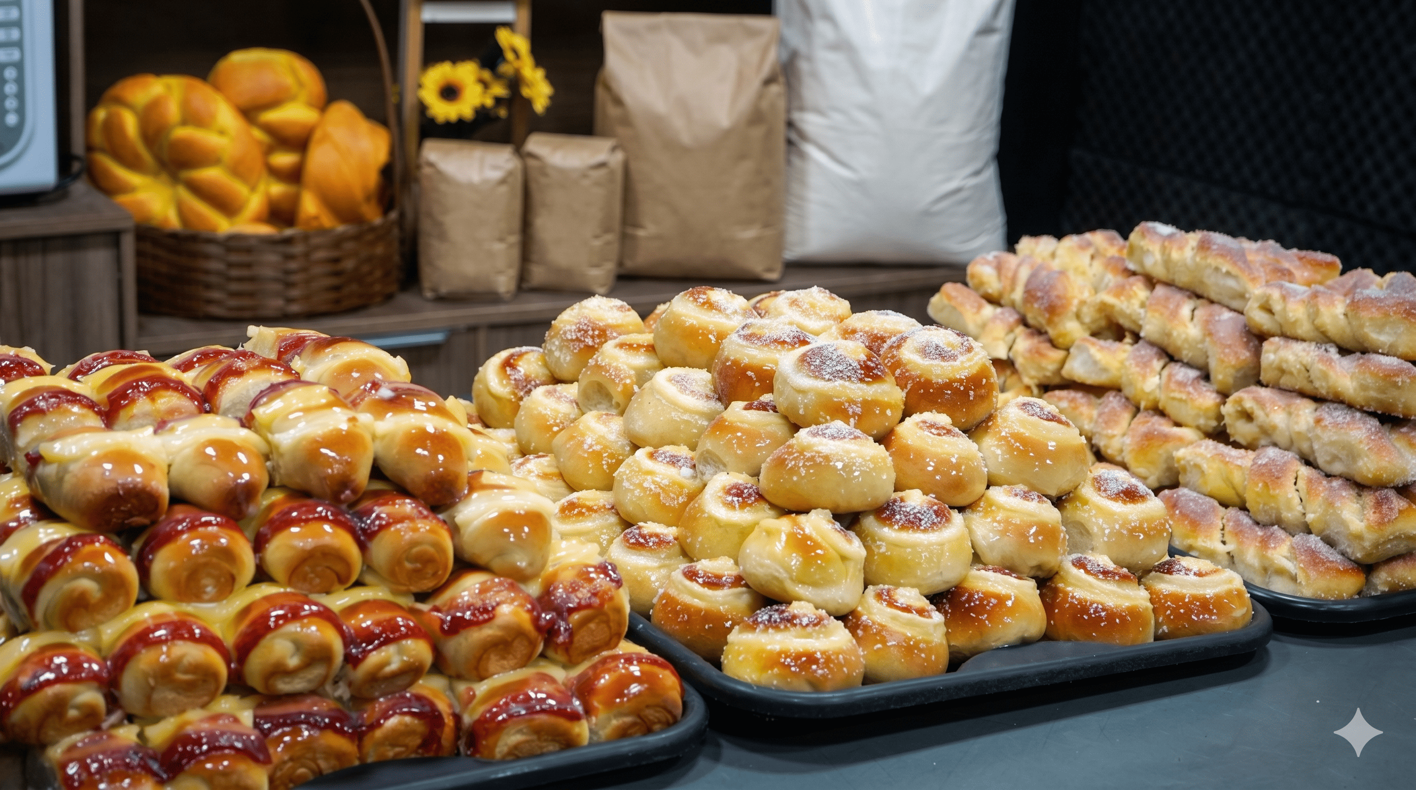 Três Rosquinhas com a mesma massa (Prestígio, Romeu e Julieta e Tricolor)